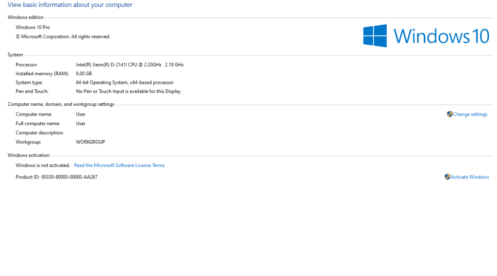 8GB RAM Windows 10